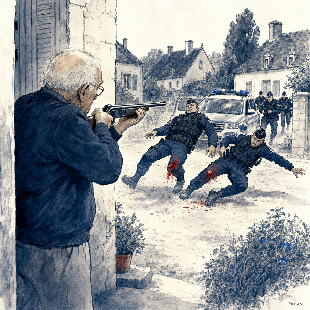 Un retraité de 82 ans tire sur des gendarmes dans l'Eure-et-Loir, faisant deux blessés.
