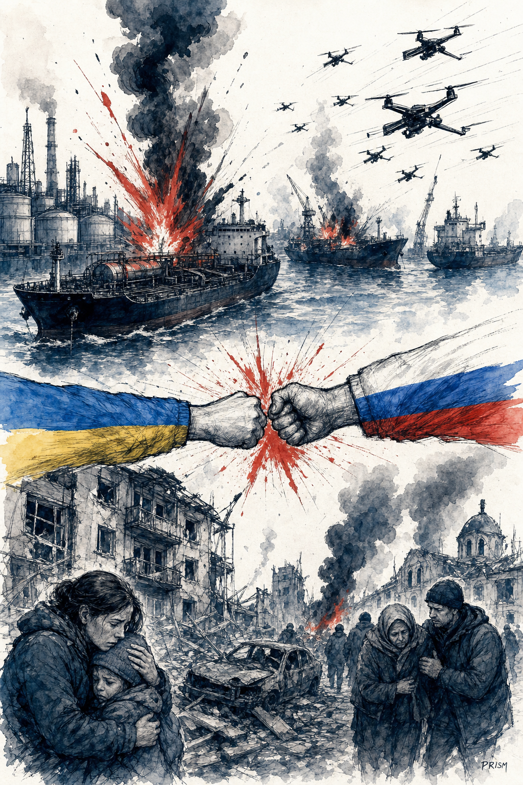 L'Ukraine frappe le port pétrolier de Primorsk tandis que les échanges de drones s'intensifient