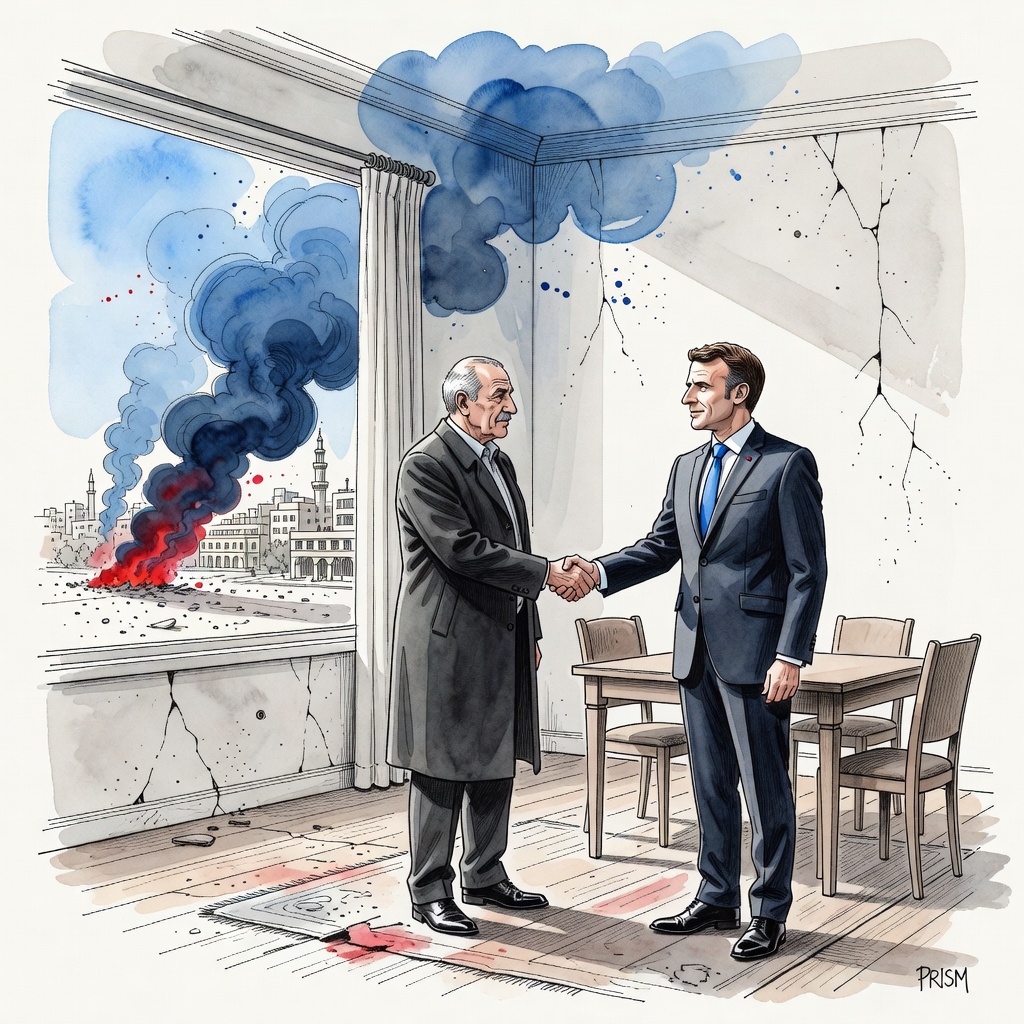 Macron poursuit sa visite à Damas malgré deux explosions faisant 18 blessés près de son hôtel.