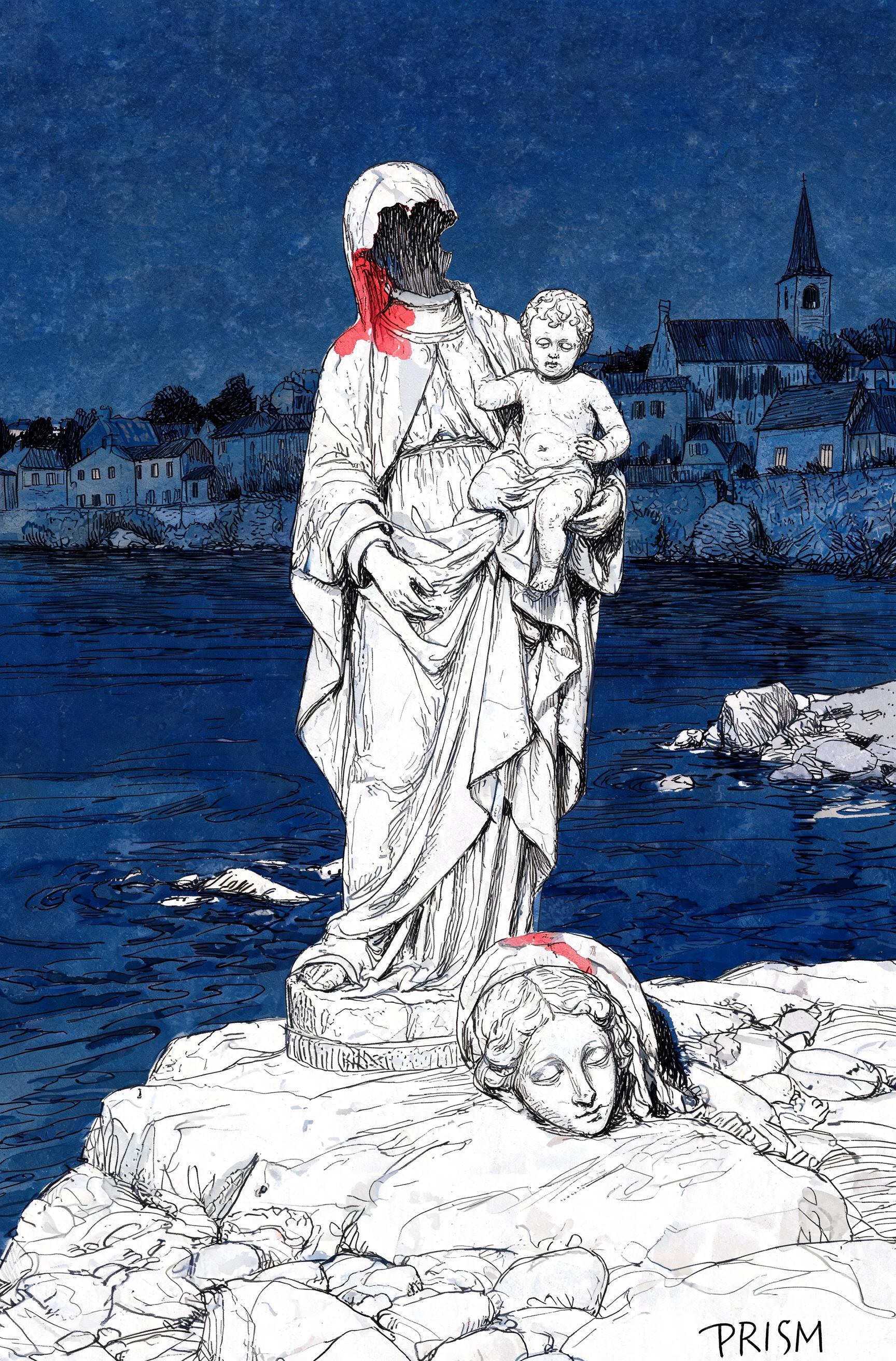 Statue de la Vierge décapitée dans le Rhône : un acte « odieux » qui relance le débat sur les actes antichrétiens en France