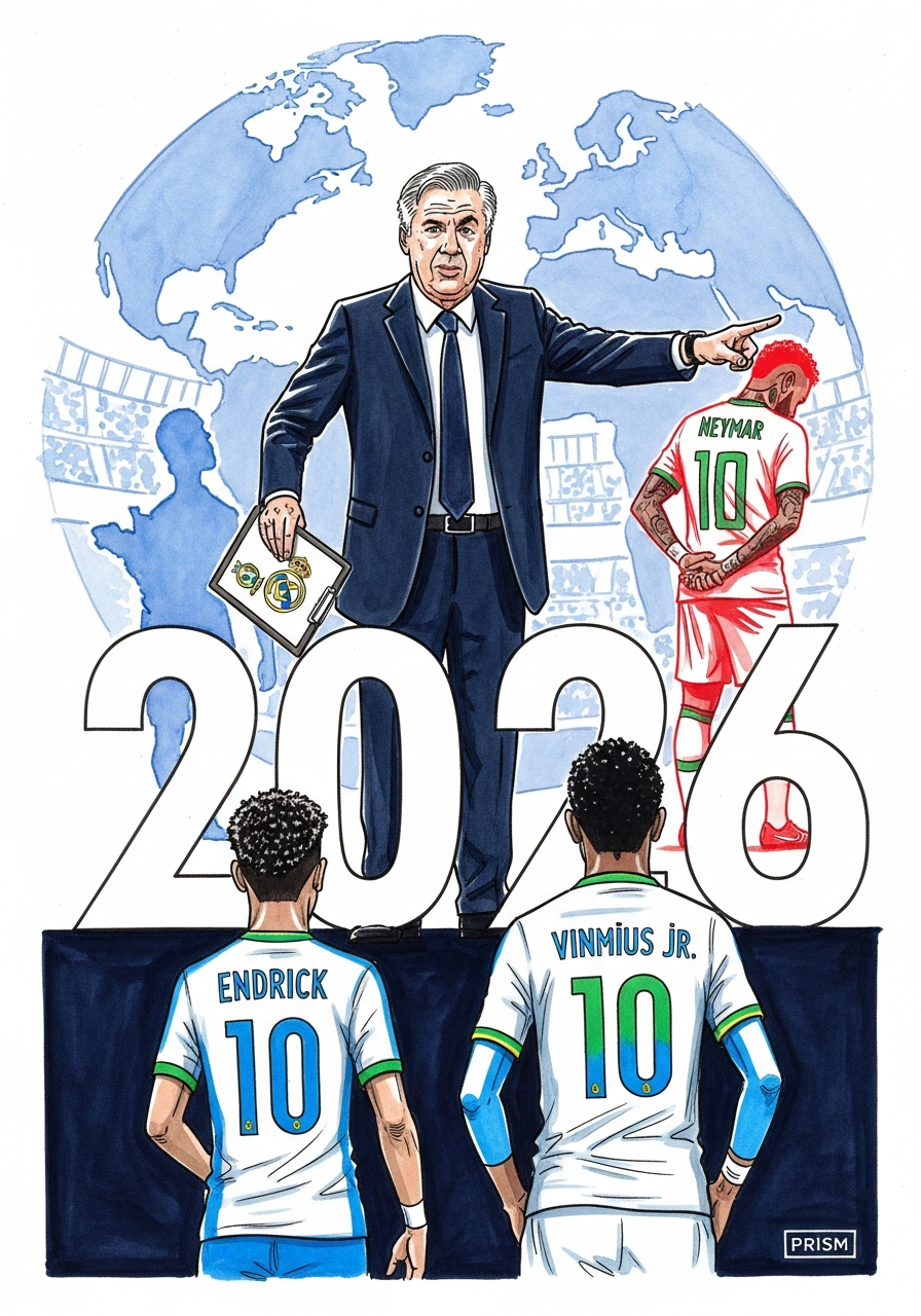 Carlo Ancelotti écarte Neymar de la sélection brésilienne, marquant un tournant générationnel vers le Mondial 2026.