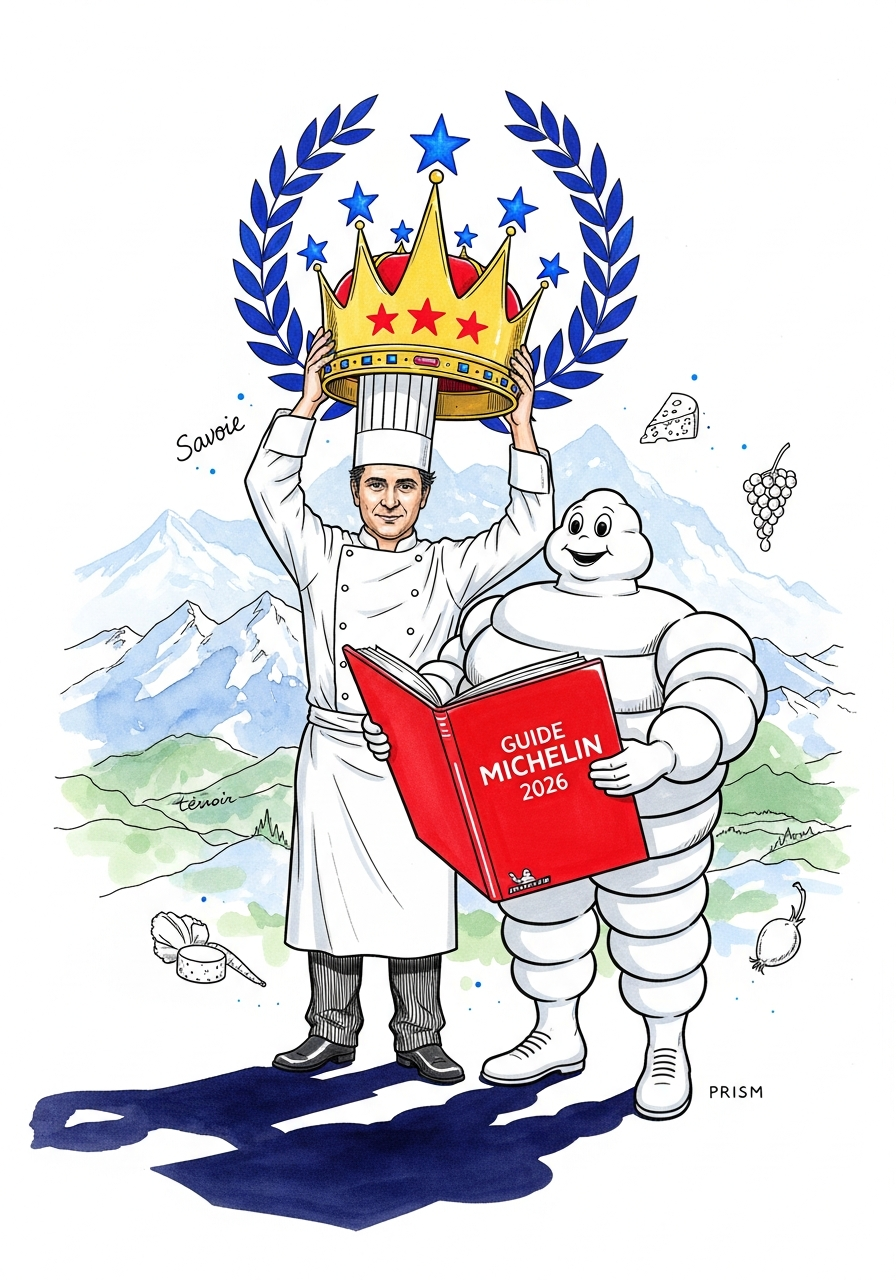Michaël Arnoult (Les Morainières) sacré unique nouveau trois-étoiles du Guide Michelin 2026 en Savoie