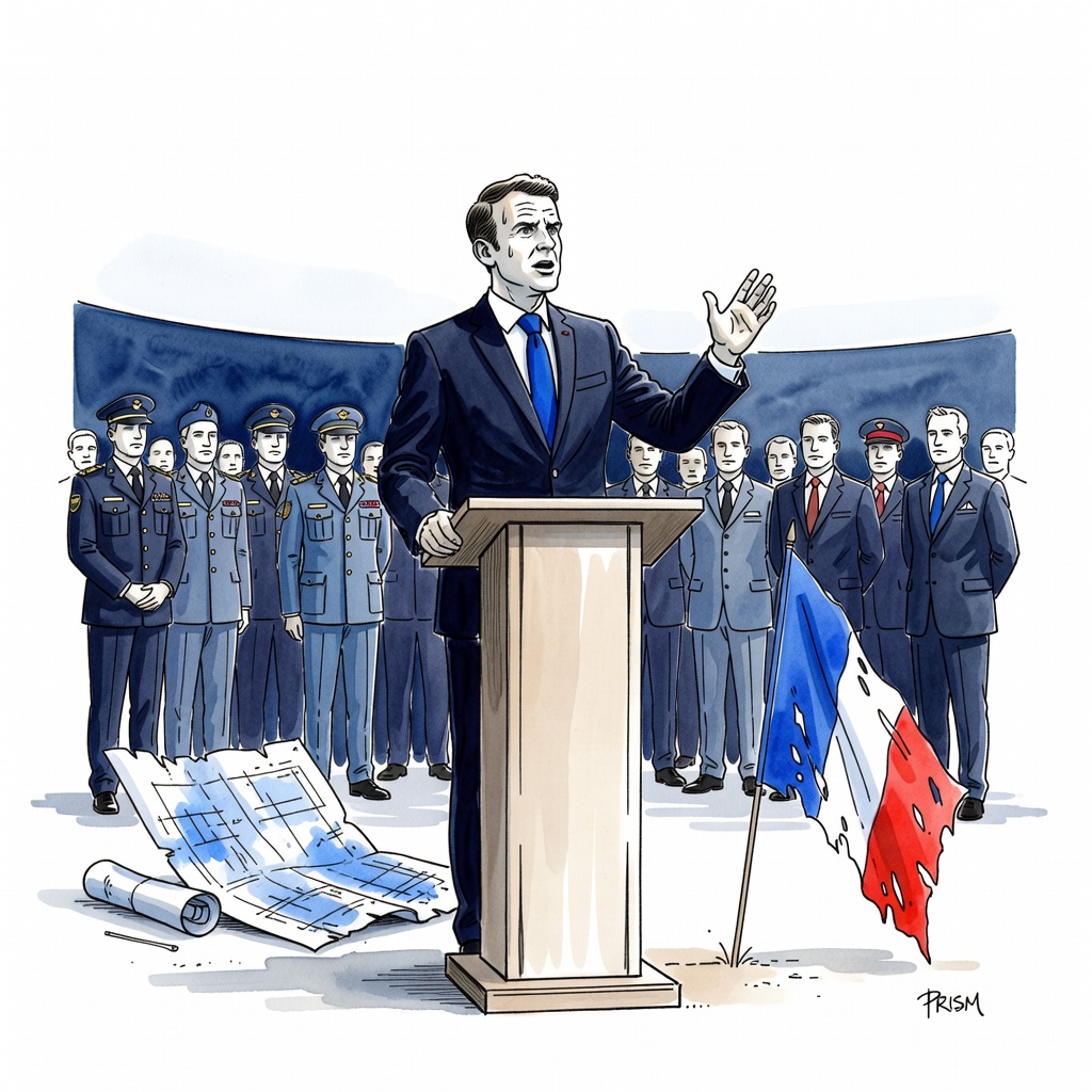 Macron annonce une hausse du budget défense et promet que la France combattra pour la liberté.