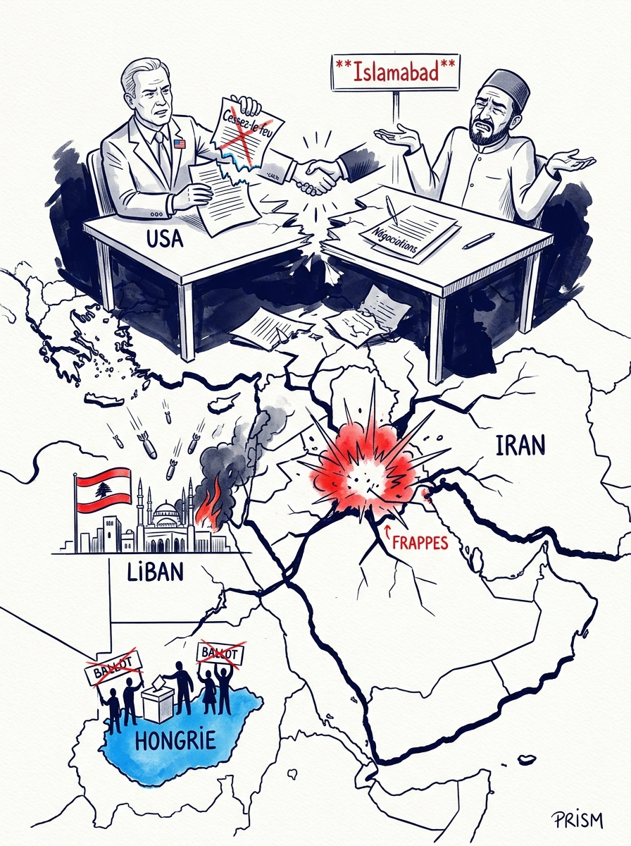 Échec des négociations USA-Iran à Islamabad tandis qu'Israël frappe le Liban, fragilisant la stabilité régionale.