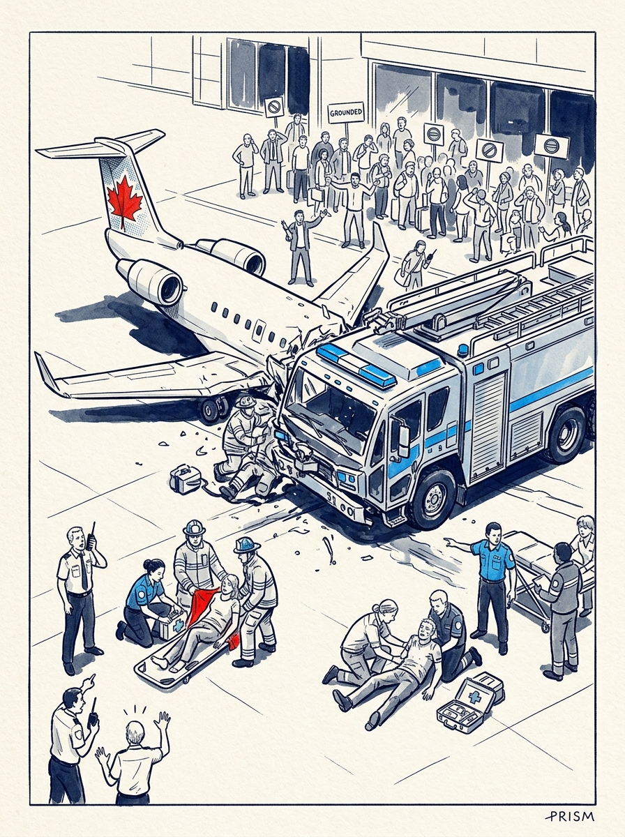 L'aéroport de LaGuardia ferme après une collision entre un avion d'Air Canada et un véhicule