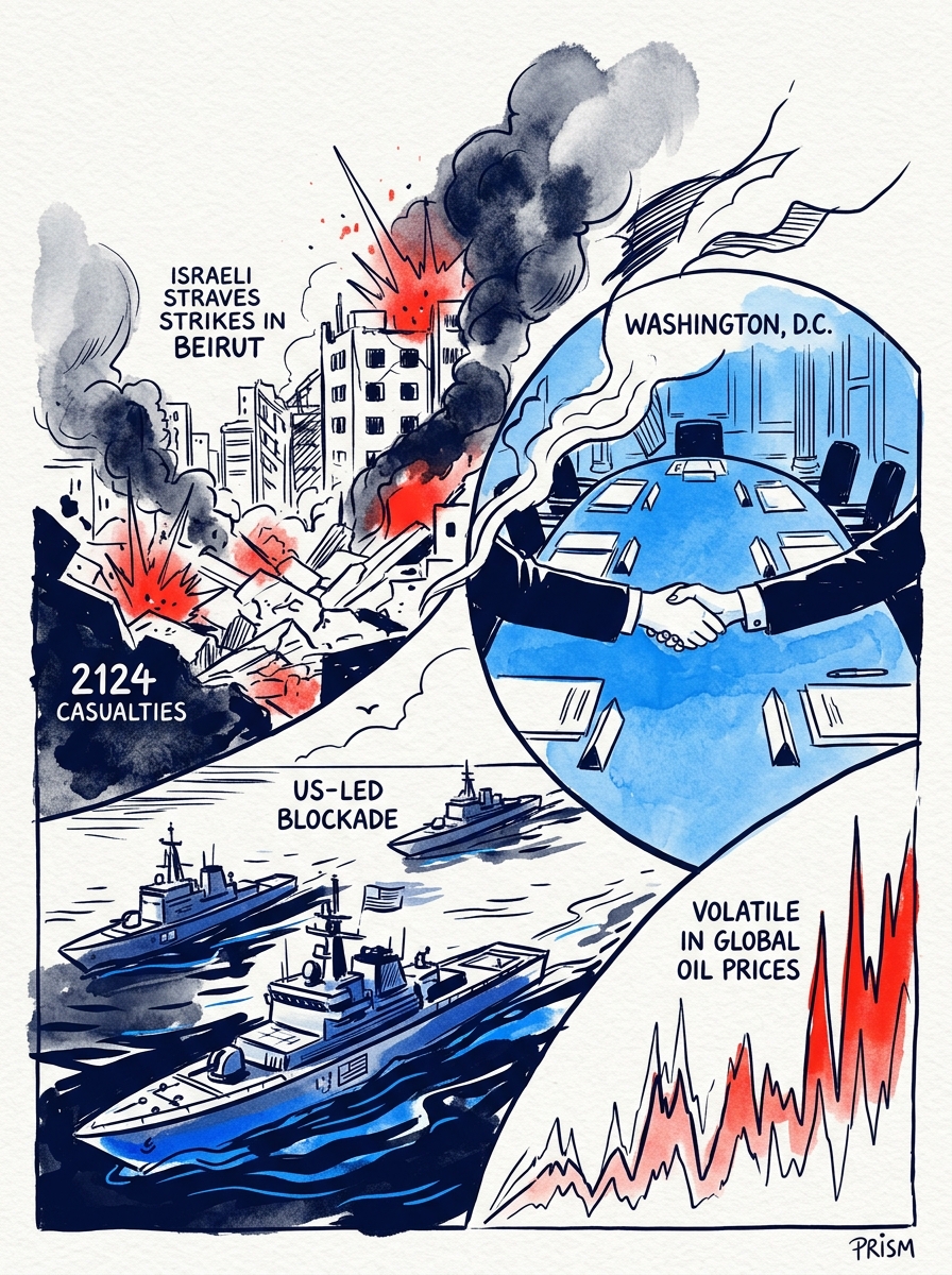 Israël bombarde Beyrouth malgré l'ouverture de négociations directes, menaçant la stabilité énergétique et régionale mondiale.