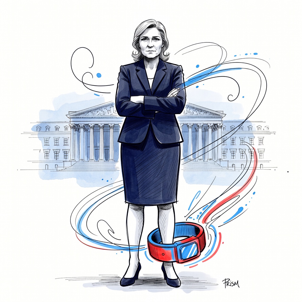 Marine Le Pen conditionne sa candidature présidentielle à l'absence de bracelet électronique.