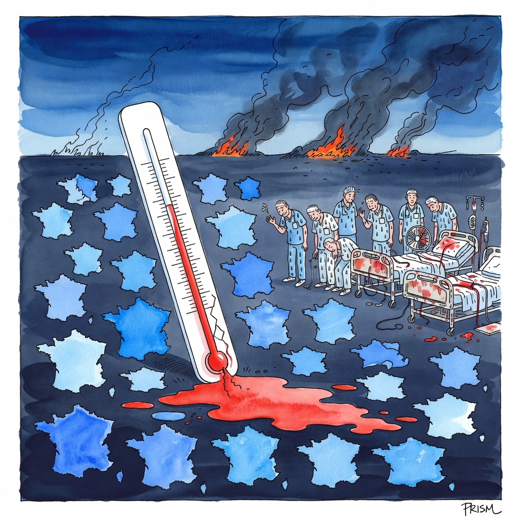 La canicule place 24 départements dont l'Île-de-France en vigilance rouge et révèle l'impuissance des hôpitaux.