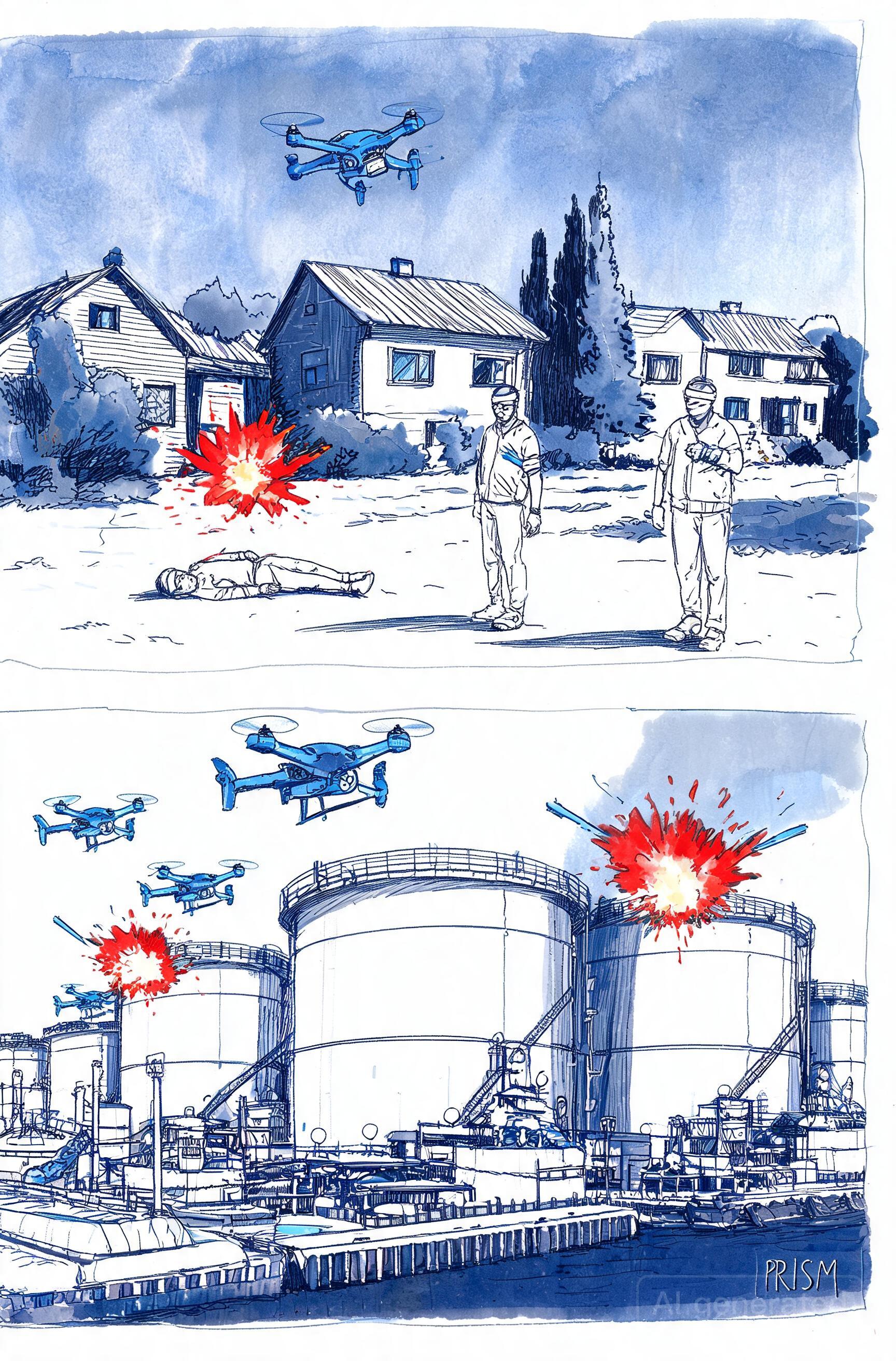 Attaques de drones russes et ukrainiens : un mort près de Moscou et infrastructures pétrolières visées