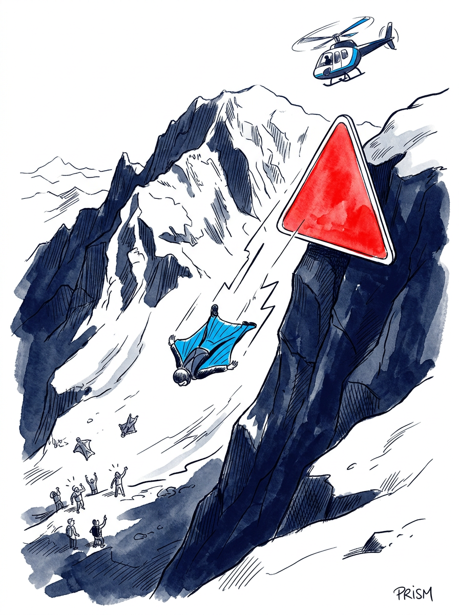 Pierre Wolnik, double champion du monde de freefly, meurt au Mont-Blanc après une défaillance de parachute.