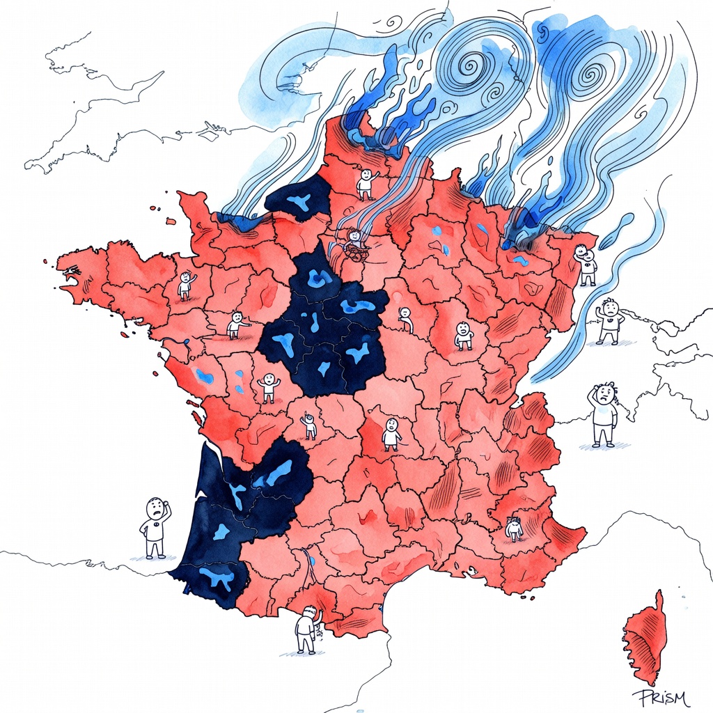 Météo-France place six nouveaux départements en vigilance orange ce jeudi, menaçant les habitants d'orages violents.