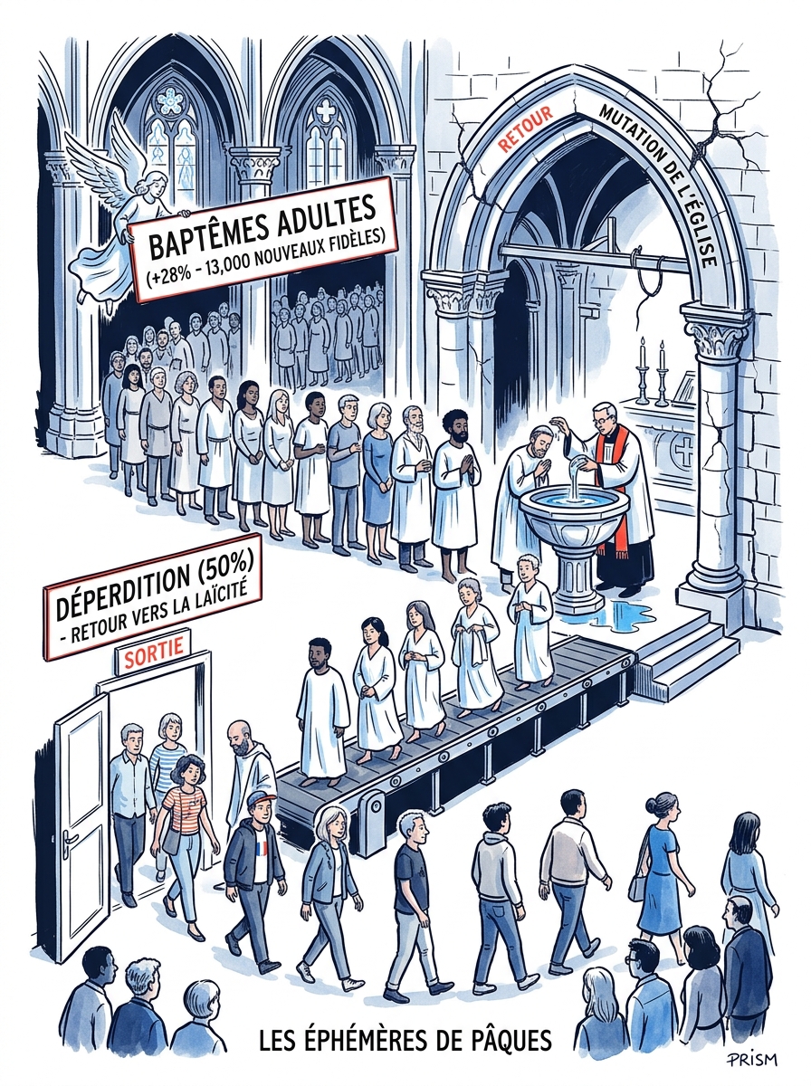 L’essor des baptêmes d’adultes à Pâques, signe d’une mutation du catholicisme en France plutôt que d’un retour