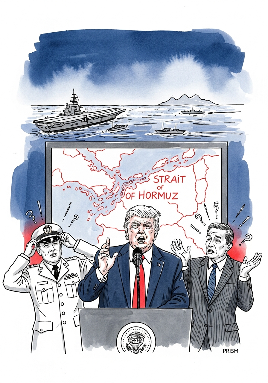 Donald Trump annonce un blocus du détroit d'Ormuz provoquant une confusion militaire et diplomatique majeure