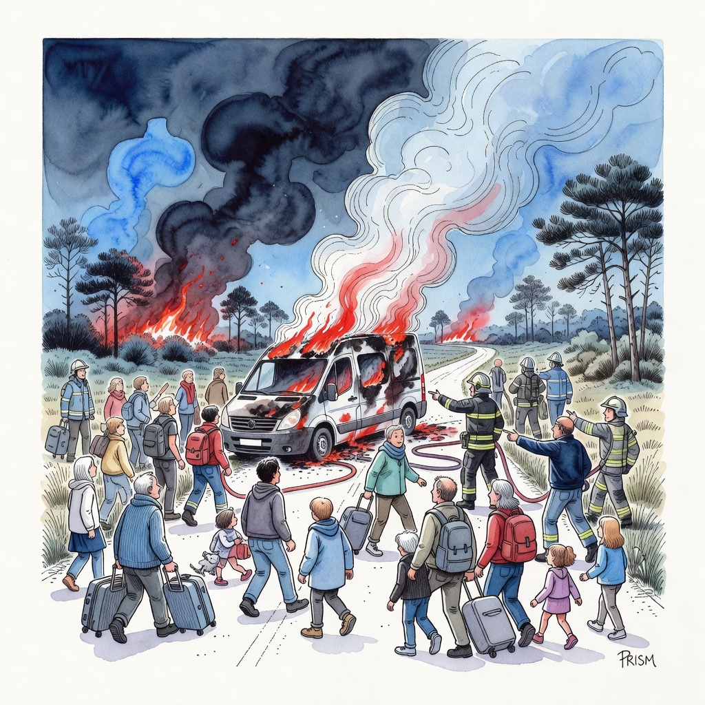 Un incendie dans les Landes évacue 23 000 personnes et détruit 105 bâtiments.