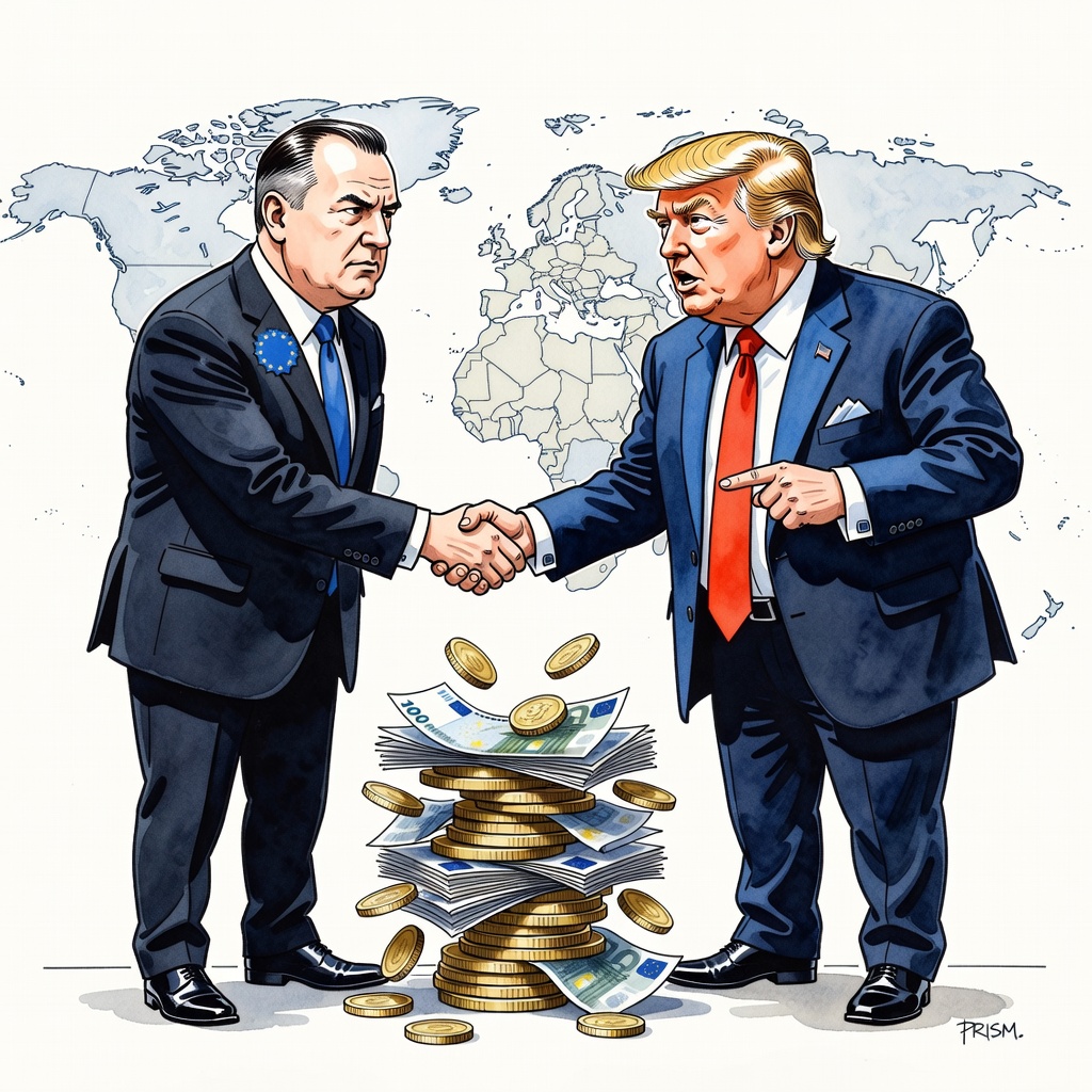 Après l'amende record de 890 millions d'euros infligée à Google par l'UE, Donald Trump menace d'imposer de nouveaux droits de douane et d'ouvrir une enquête commerciale contre l'Union européenne.