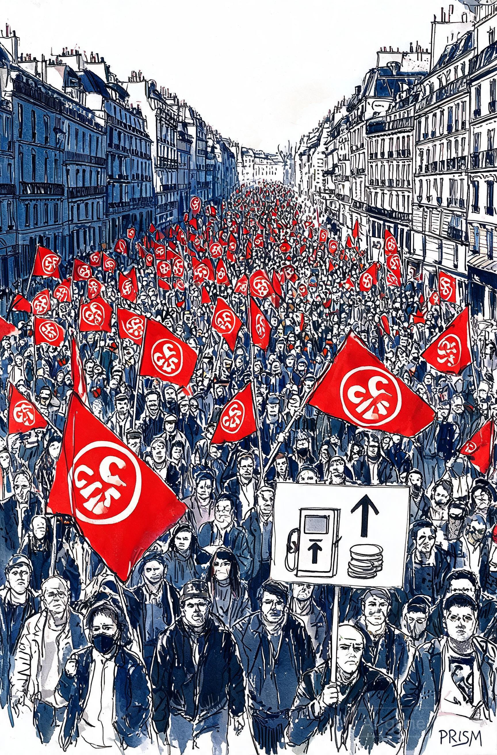La CGT mobilise des milliers de manifestants pour exiger une hausse des salaires face à l'inflation.