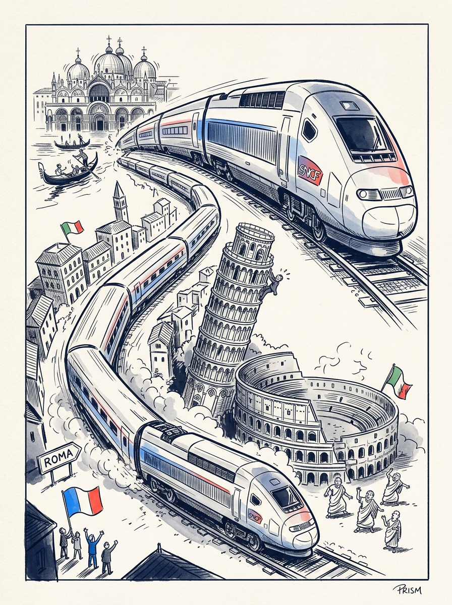 La SNCF obtient 18 sillons quotidiens en Italie et lancera ses TGV vers Rome en 2027