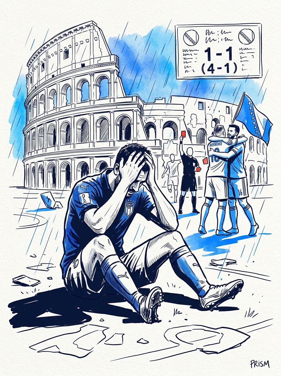 L'Italie éliminée par la Bosnie-Herzégovine manquera son troisième Mondial consécutif, un séisme pour le football européen.