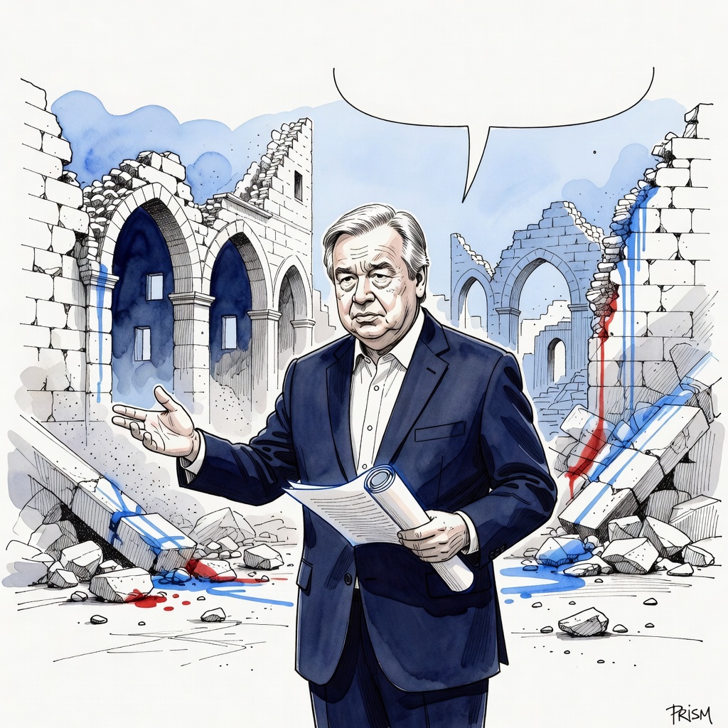 António Guterres en visite historique appelle à reconstruire la Syrie pour 216 milliards de dollars.