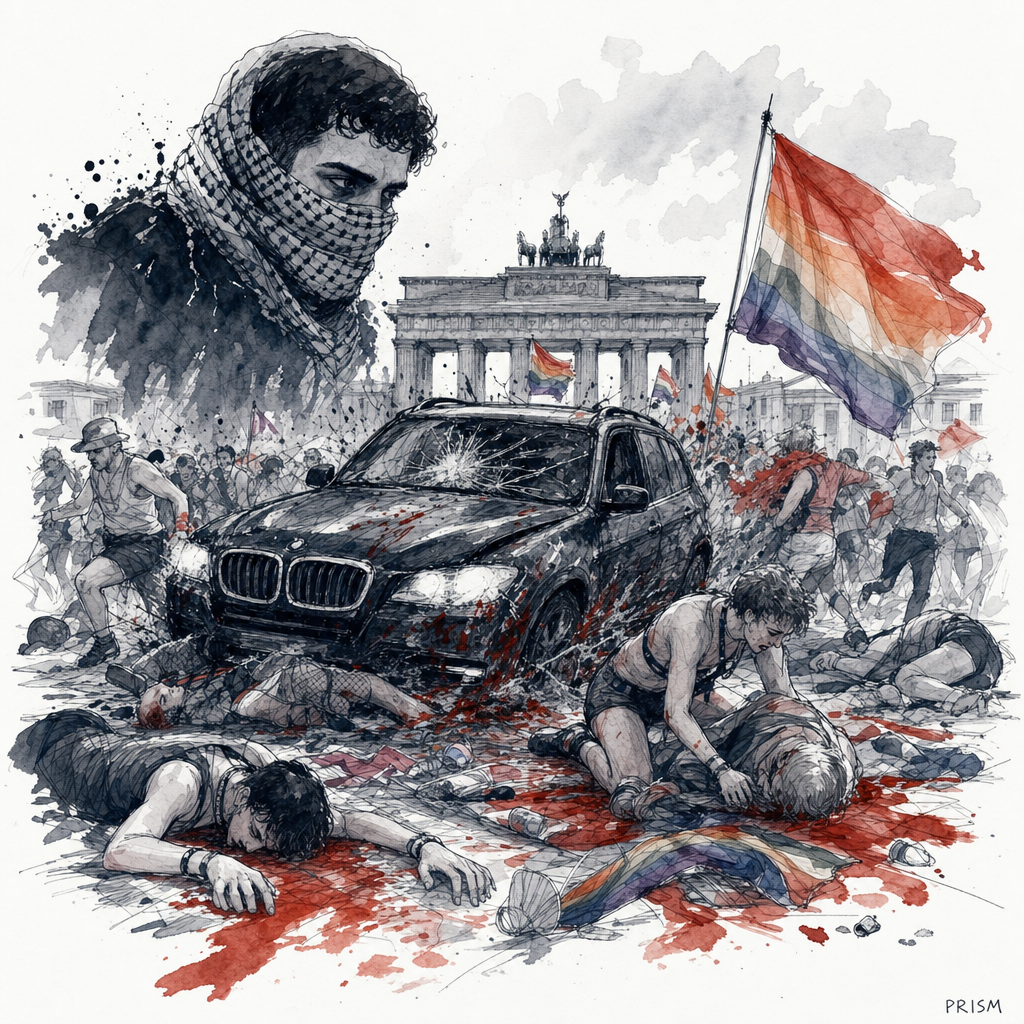 Une voiture-bélier attaque la Gay Pride de Berlin, tuant un et blessant seize.