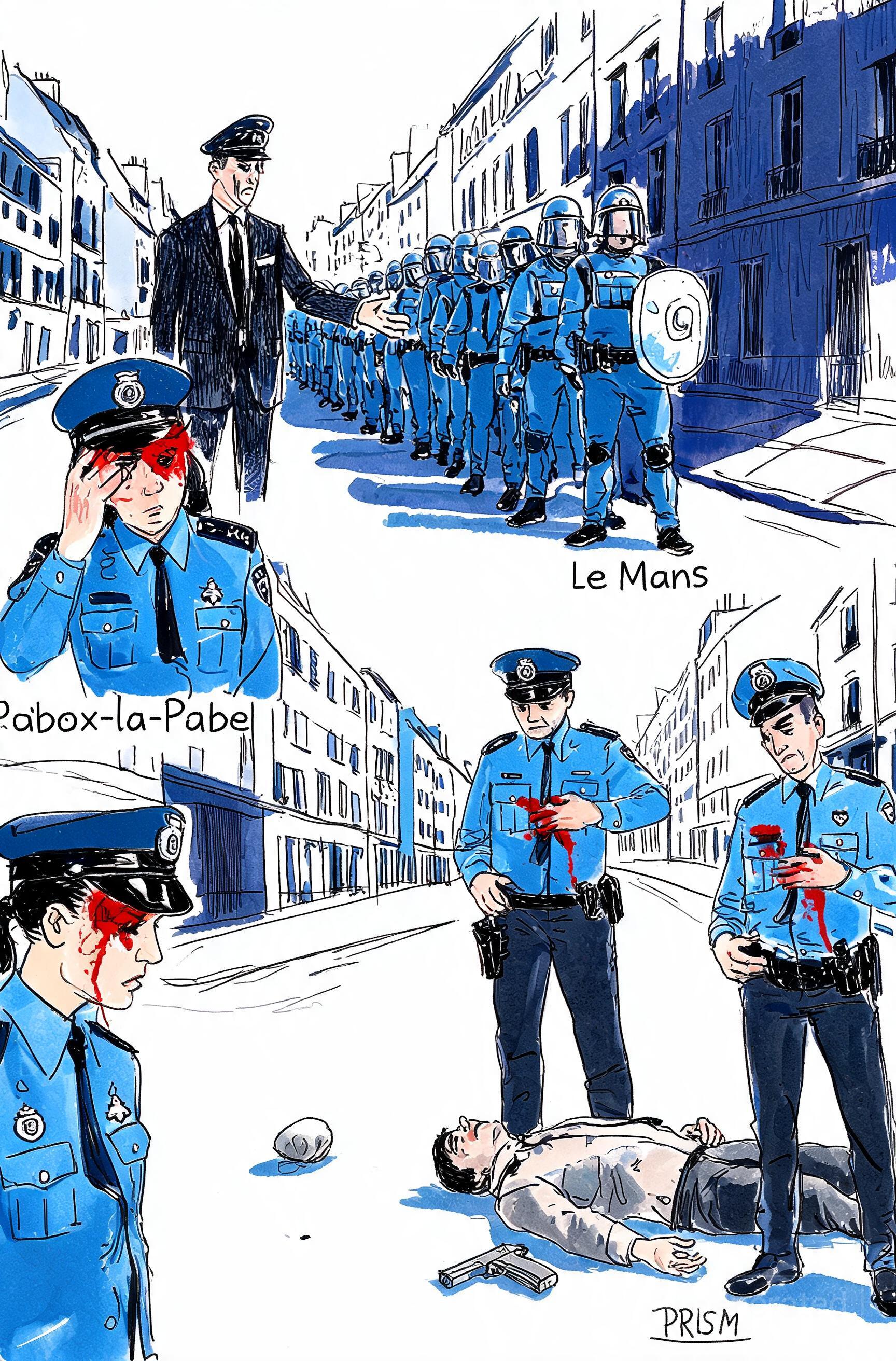 Policière municipale blessée par pierre à Lyon; préfète déploie CRS après attaque au couteau au Mans