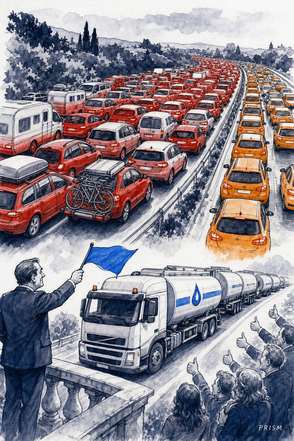 Trafic rouge et orange pour le week-end du 8 mai, camions-citernes autorisés pour éviter les pénuries