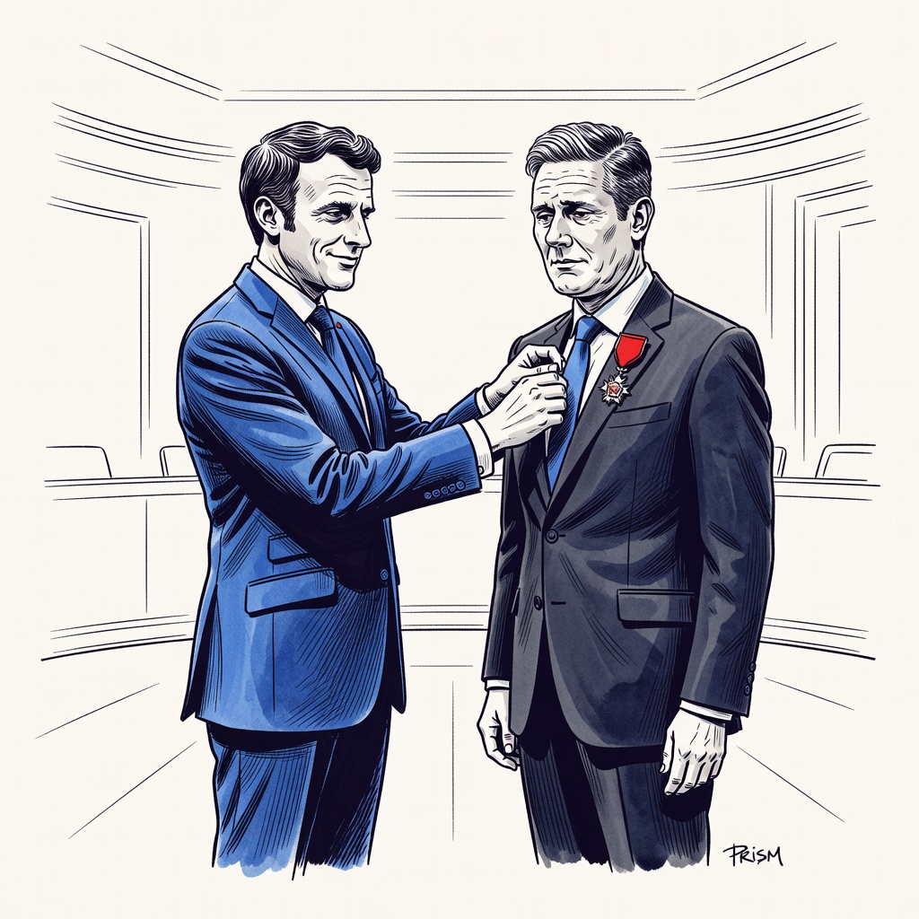 Macron décore le Premier ministre britannique Keir Starmer de la Légion d'honneur après sa démission.