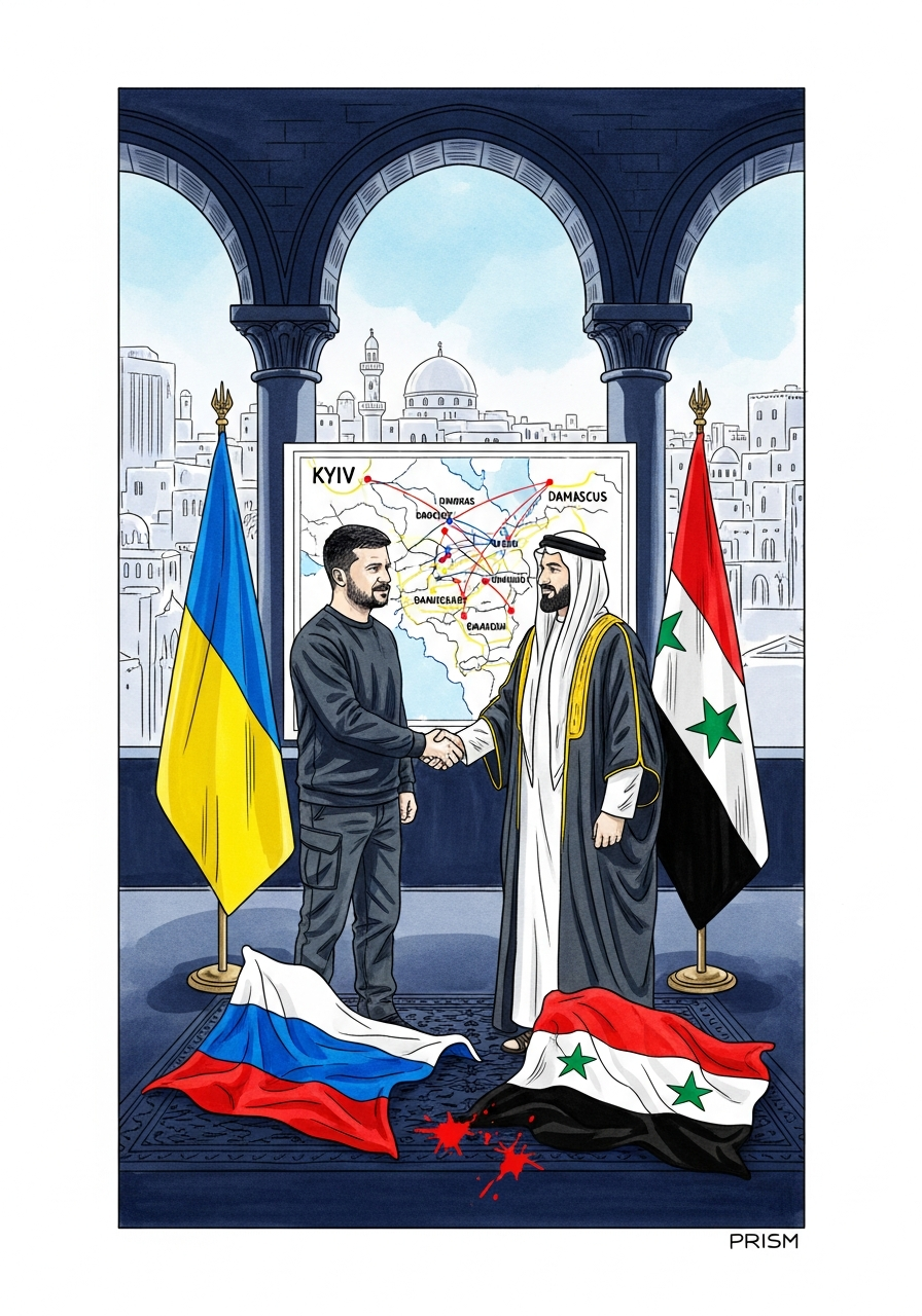 Volodymyr Zelensky rencontre Ahmed Al-Charaa à Damas pour isoler la Russie et sécuriser l'axe Kiev-Moyen-Orient