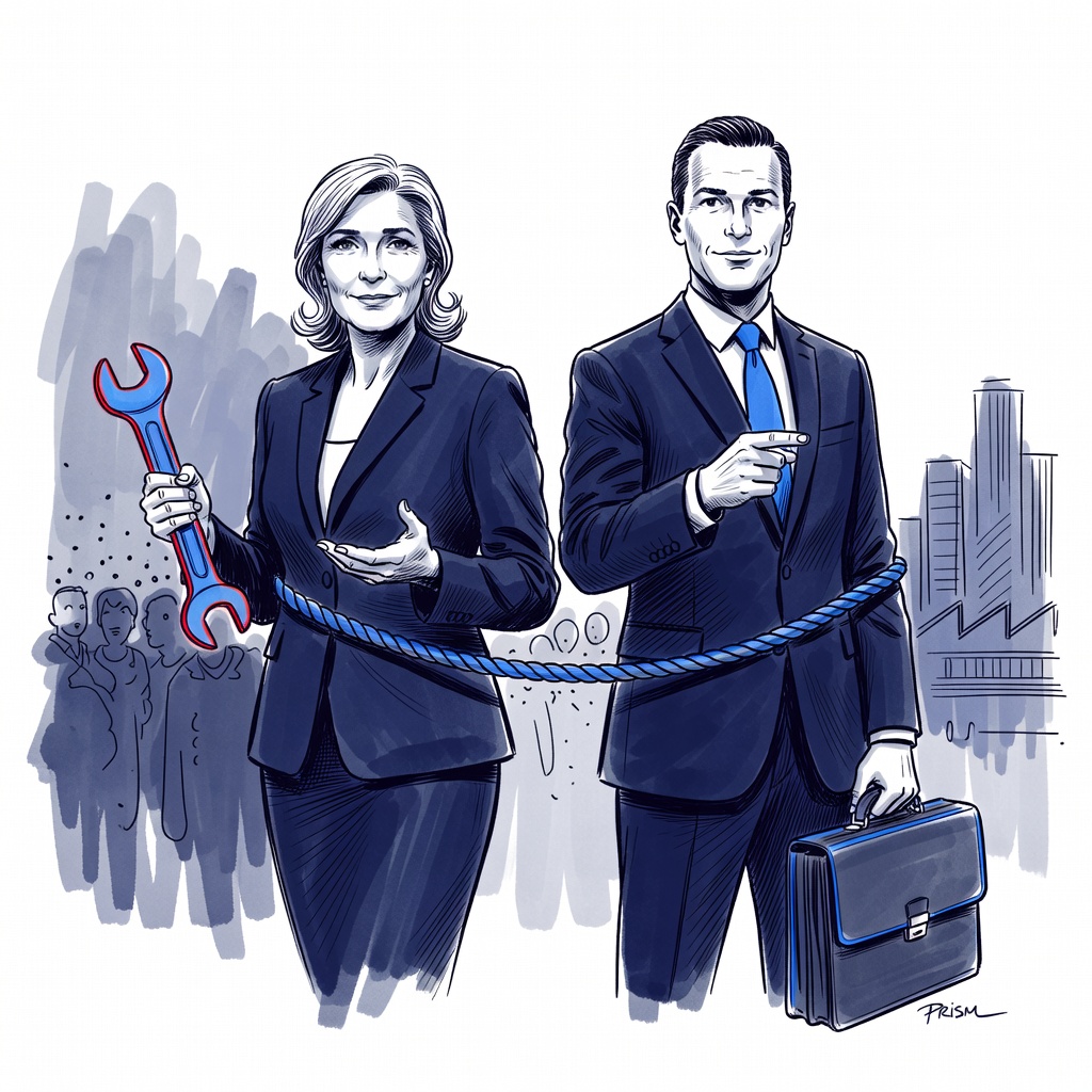Le Pen et Bardella officialisent un binôme présidentiel visant les classes populaires et les entreprises.