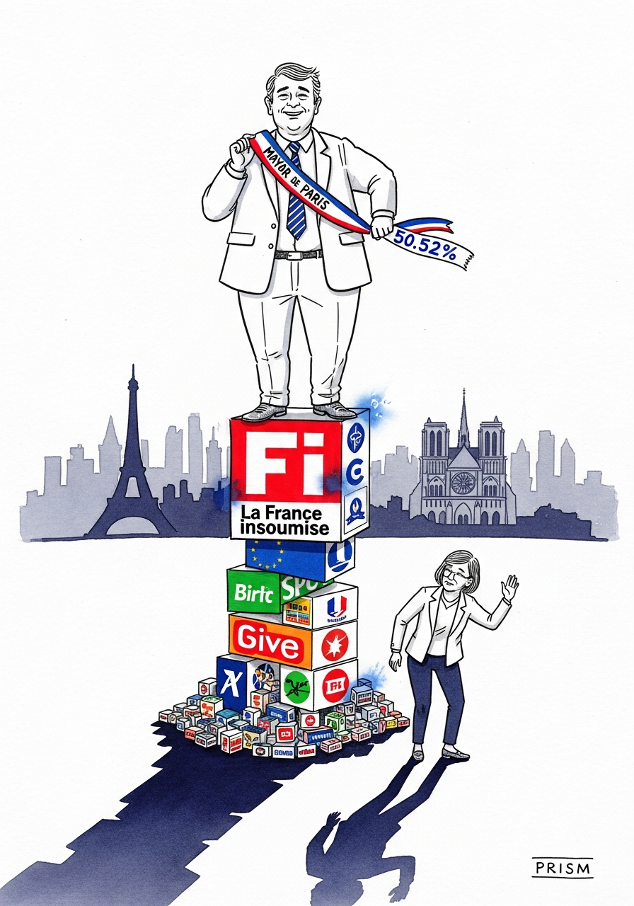 Emmanuel Grégoire devient maire de Paris avec 50,52% des voix, succédant à douze ans d'ère Hidalgo.