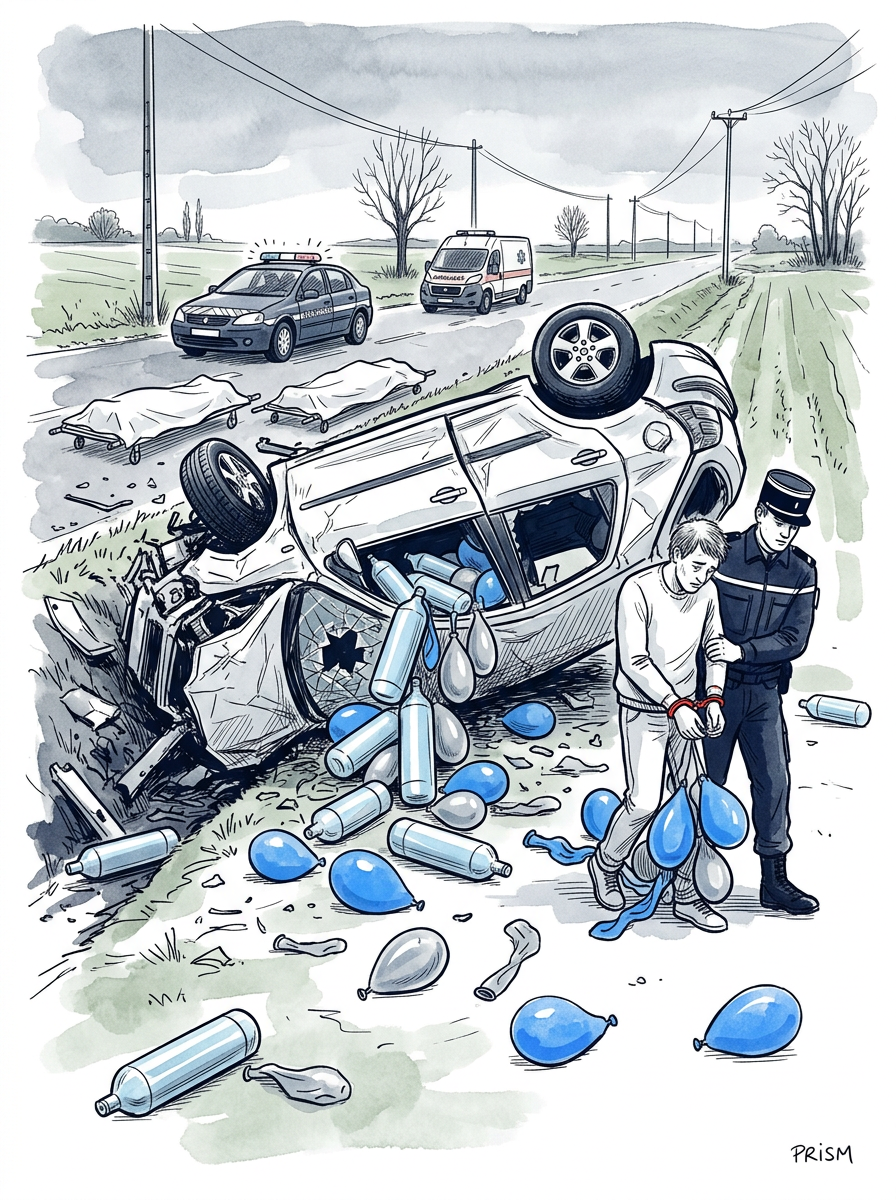 Trois jeunes tués en Seine-et-Marne : l'usage de protoxyde d'azote au volant provoque un accident mortel