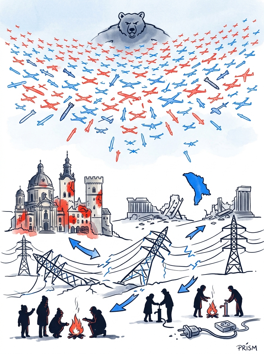 La Russie lance 1 000 drones en 24 heures, provoquant une crise énergétique majeure en Europe de l'Est.