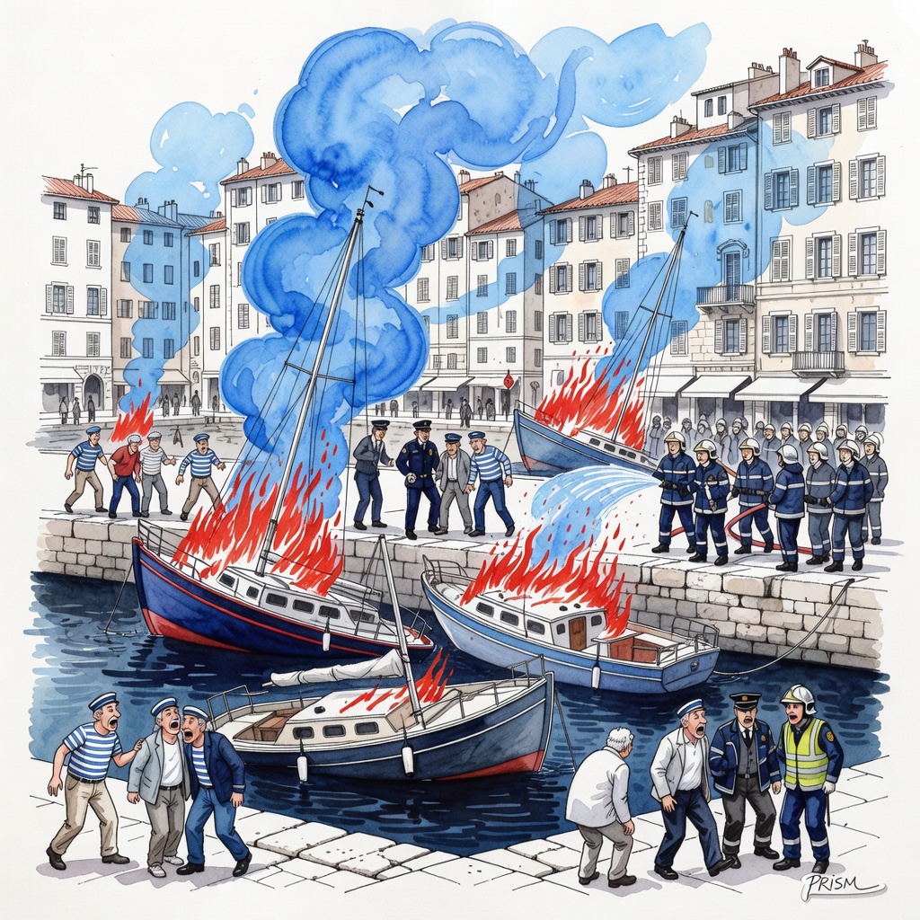 Un incendie dans le Vieux-Port de Marseille ravage deux bateaux et nécessite l'évacuation de quatorze personnes.