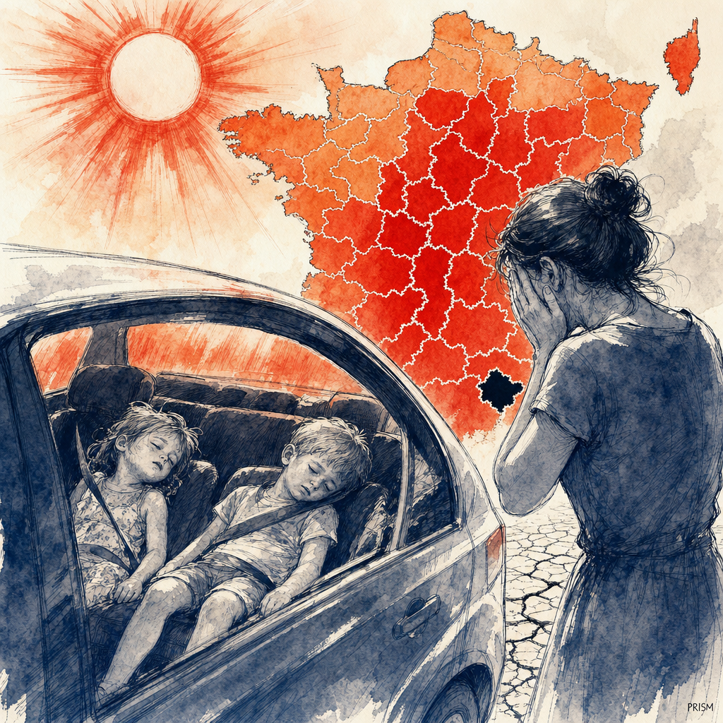 La canicule tue deux enfants dans une voiture à Carpentras, alerte sur les dangers.