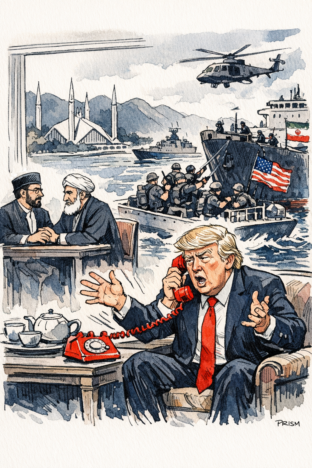 Donald Trump tente d'improviser une sortie de crise avec l'Iran malgré une escalade navale persistante