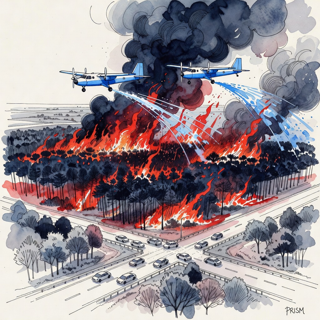 Seine-et-Marne : incendie «très virulent» près de l'autoroute A6, deux avions bombardiers d'eau envoyés