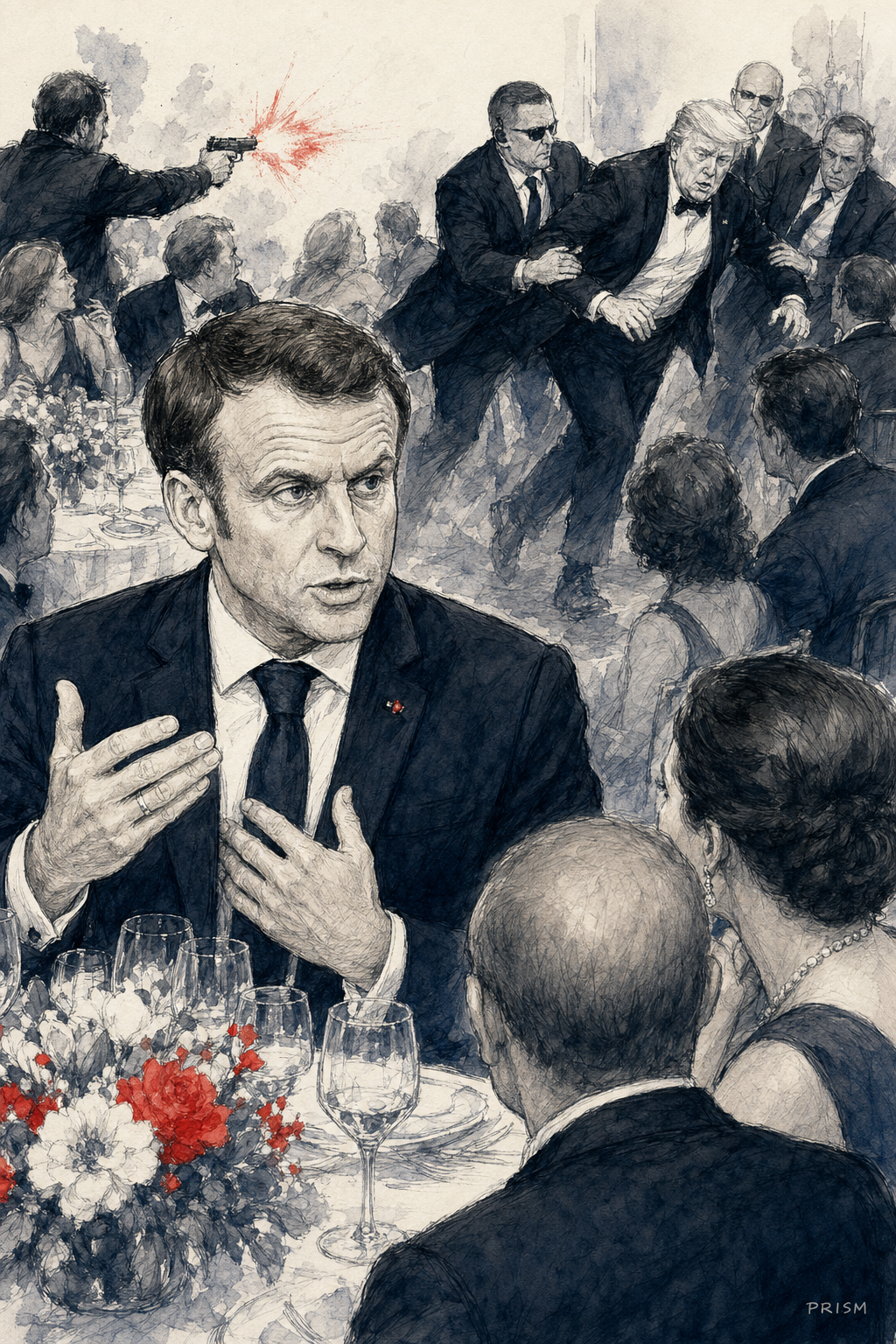 Tirs à un dîner de gala avec Donald Trump : Emmanuel Macron dénonce une attaque "inacceptable" et apporte son "soutien" au pré