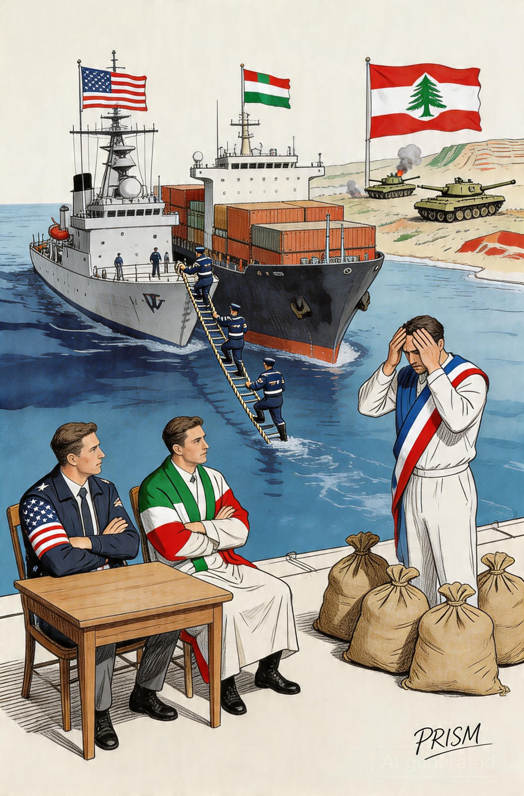 Washington arraisonne un cargo iranien, enlisant la crise coûtant six milliards d'euros à la France.