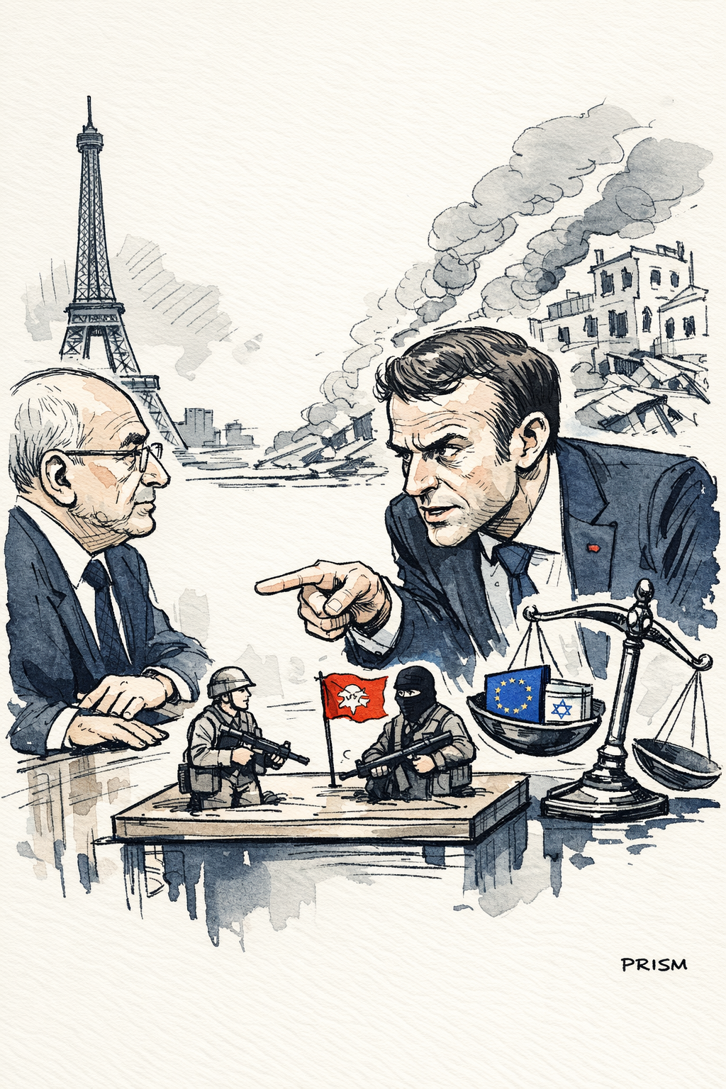 Macron exige le retrait israélien du Liban et menace l'accord commercial européen