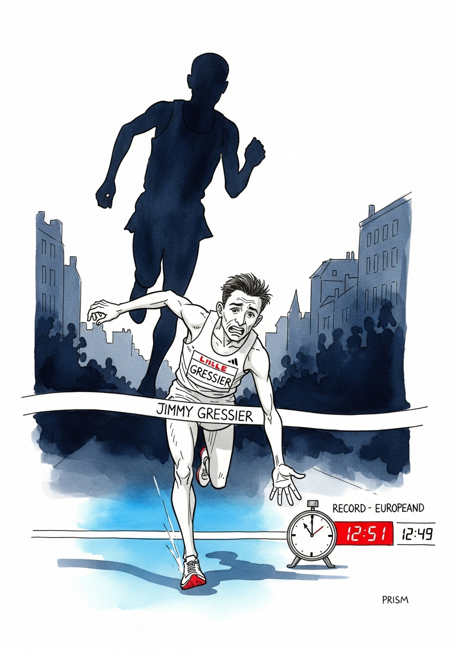 Jimmy Gressier bat le record d'Europe du 5 km à Lille et frôle le record mondial