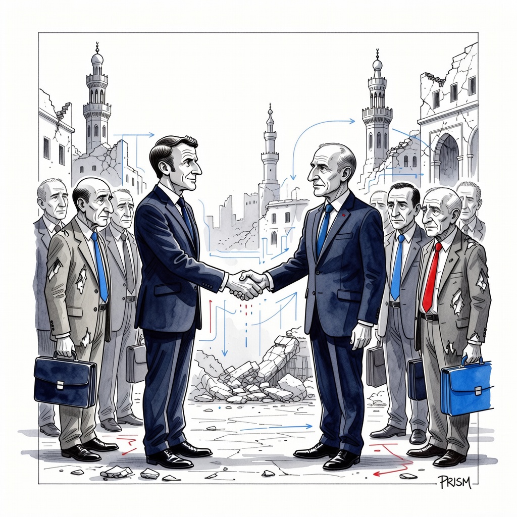 Macron visite la Syrie pour la première fois depuis 2008, renforçant les liens économiques.