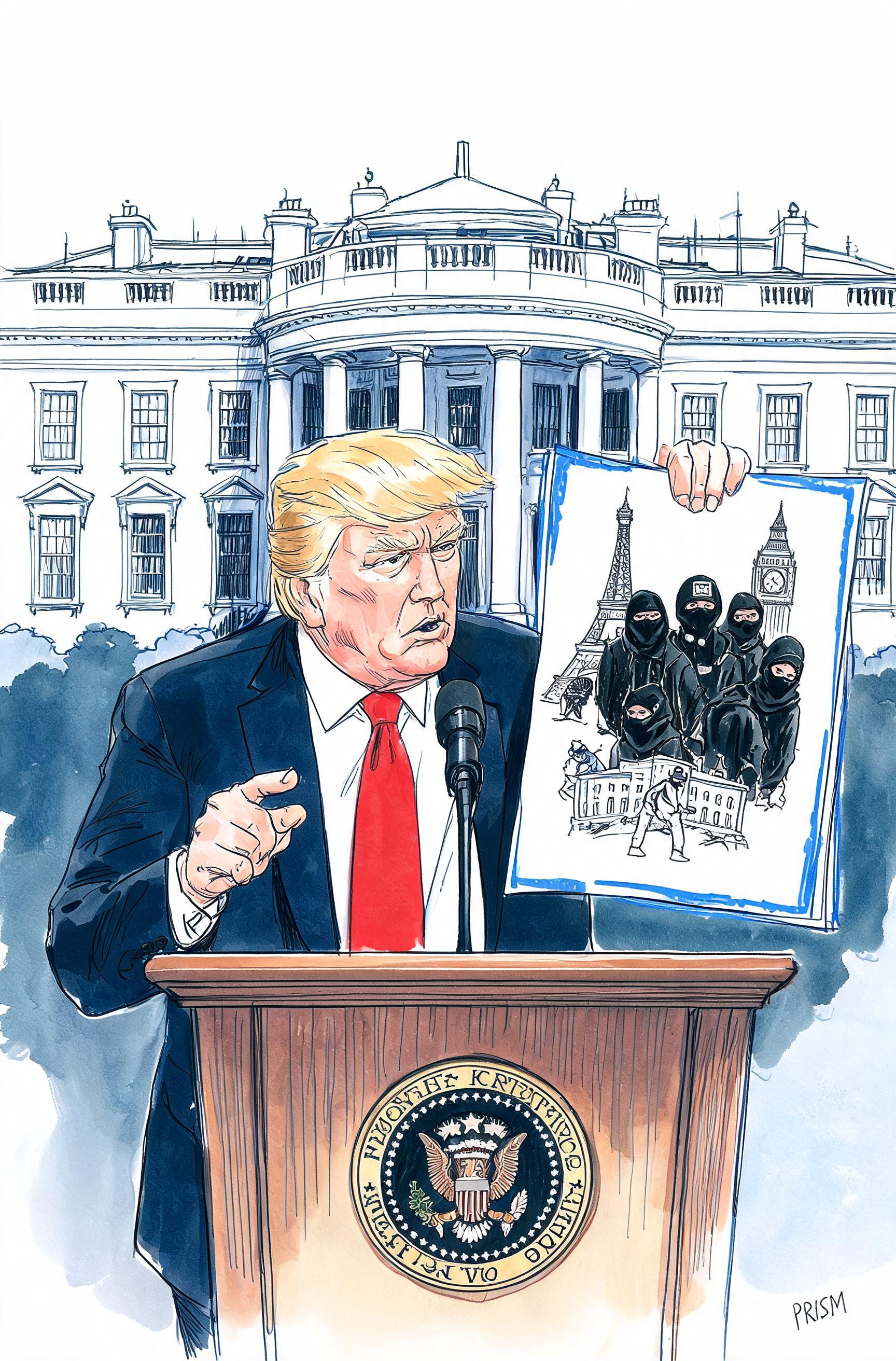 Trump qualifie l'Europe d'incubateur de menaces et cible l'extrême gauche dans une stratégie antiterroriste radicale