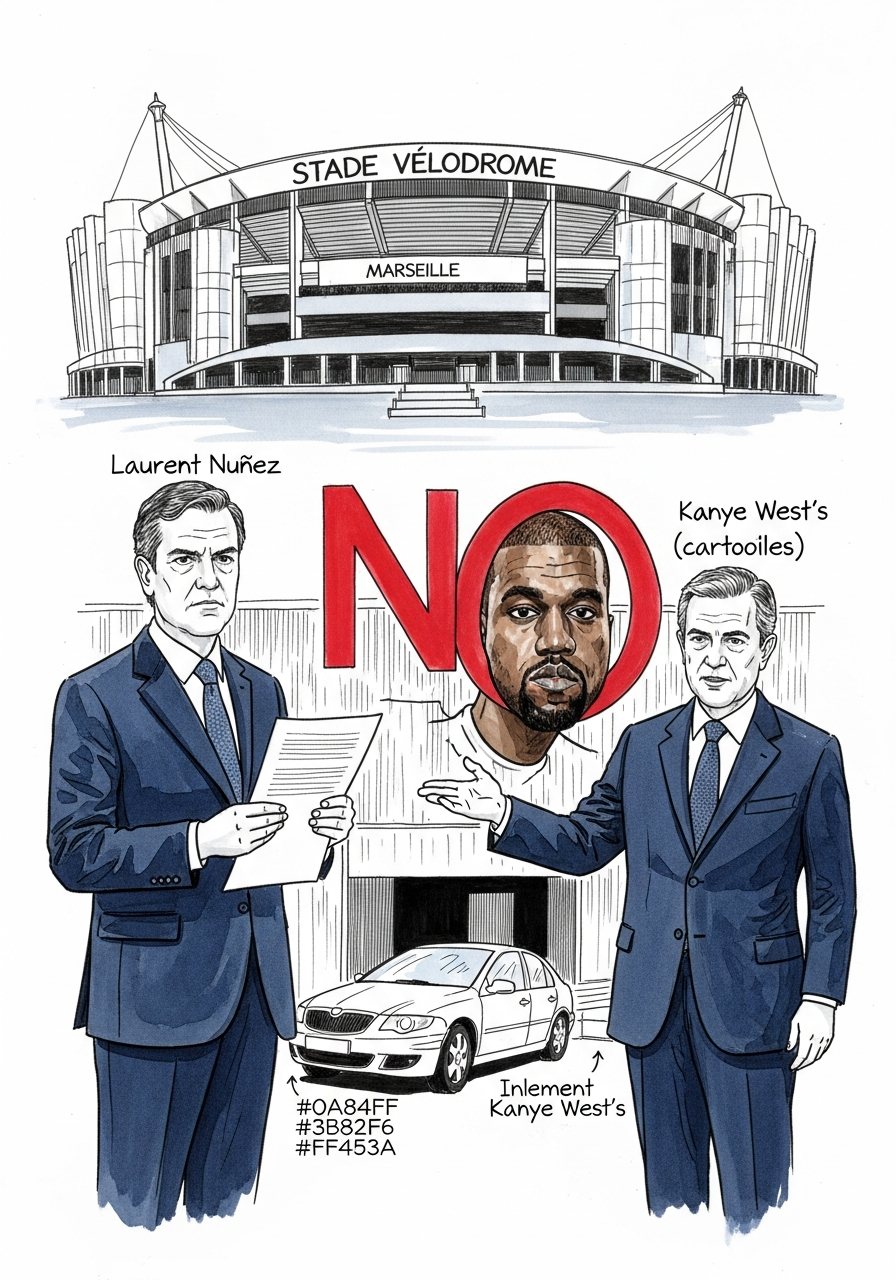 Laurent Nuñez engage une procédure d'interdiction du concert de Kanye West à Marseille pour antisémitisme.