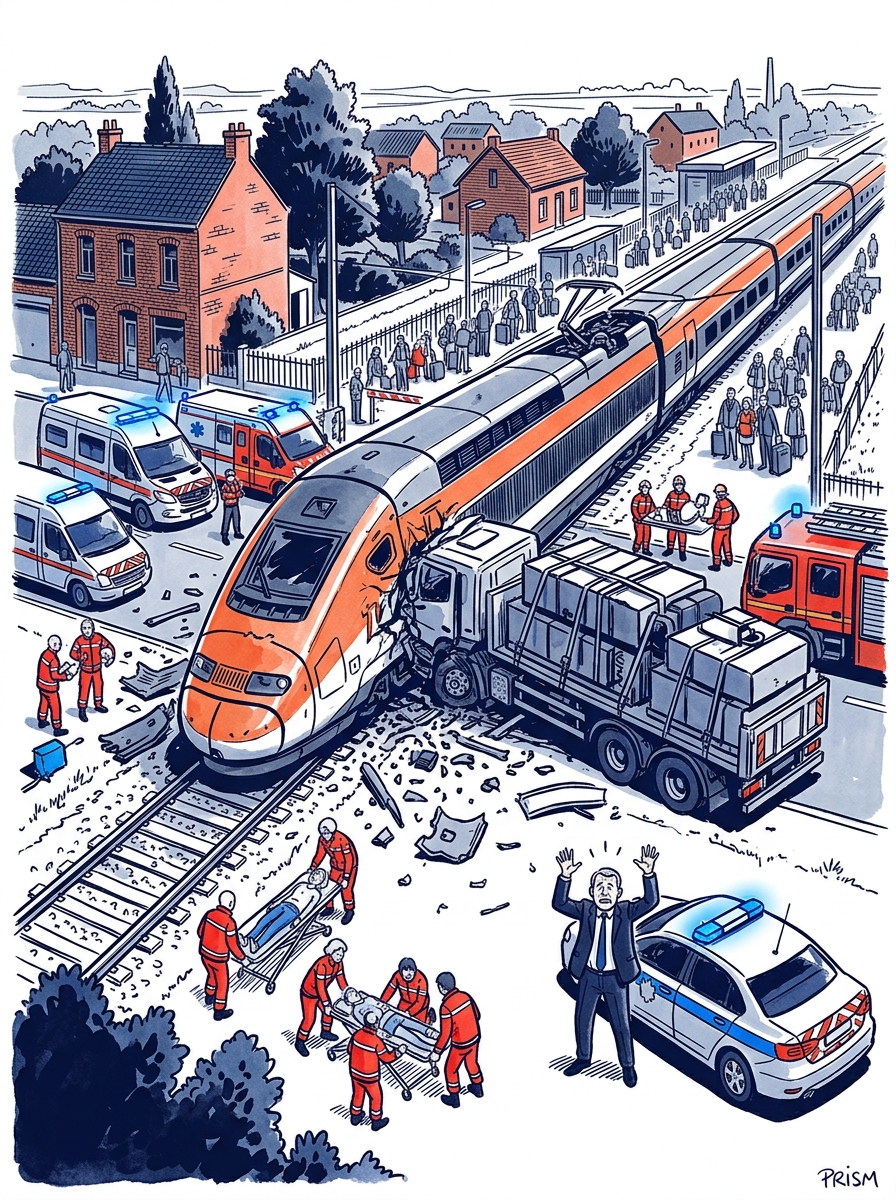 Collision mortelle entre un TGV et un poids lourd à Nœux-les-Mines paralysant le trafic ferroviaire régional