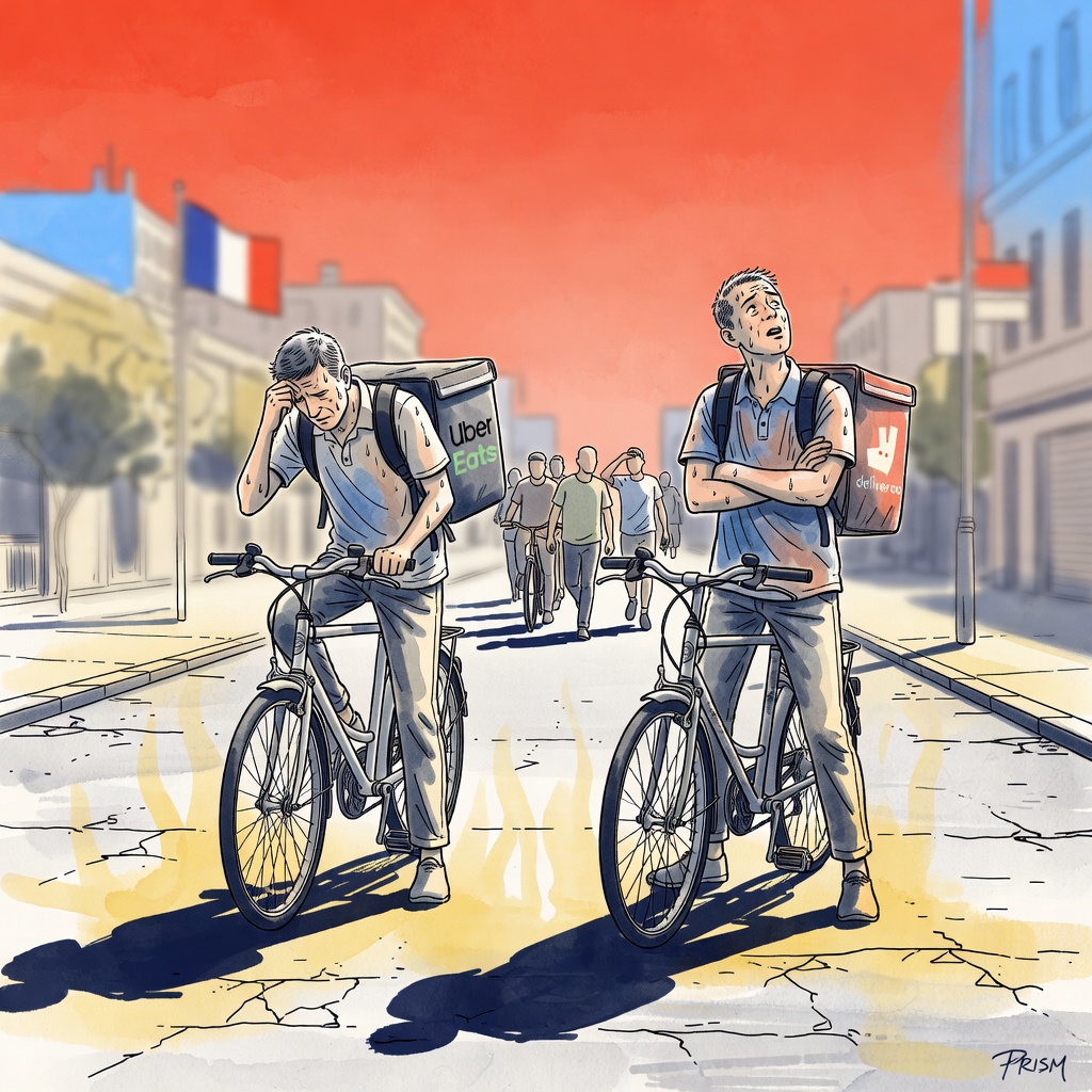 Uber Eats et Deliveroo suspendent les livraisons à vélo l'après-midi en vigilance rouge canicule.