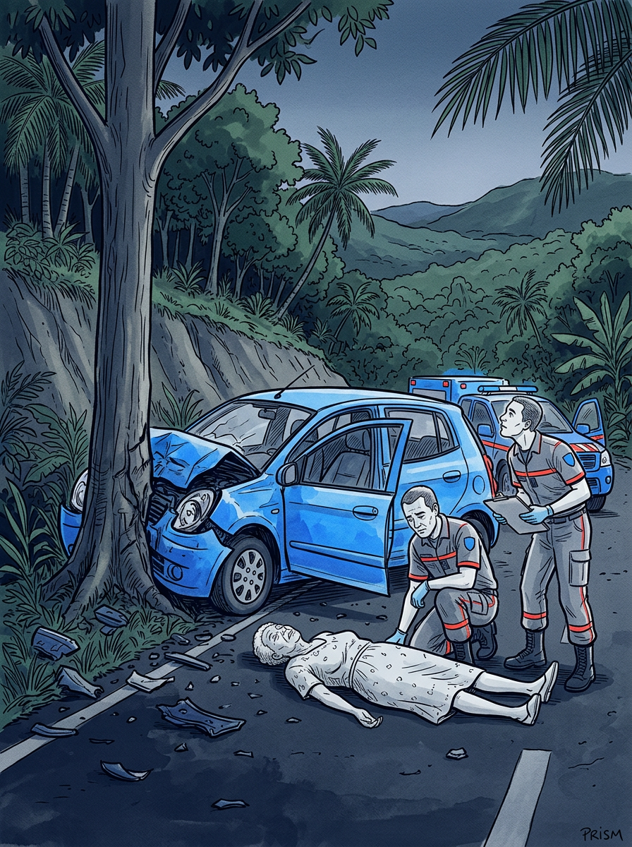 Une sexagénaire perd la vie en Martinique après un tragique accident de la route survenu hier